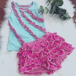 Mustard Pie Girls Ruffle Shorts Tank Set Summer Outfit Size 6